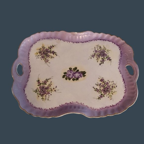 Royal Vienna Austria Hand Painted Porcelain Rectangular Serving Or Vanity Tray - Picture 1 of 6